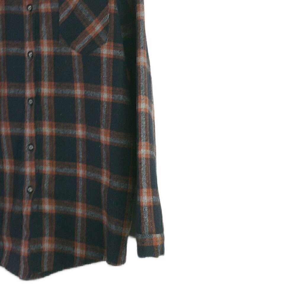 Adora - Navy/Rust Button Down Plaid Shacket - Size Large - Picture 3 of 6